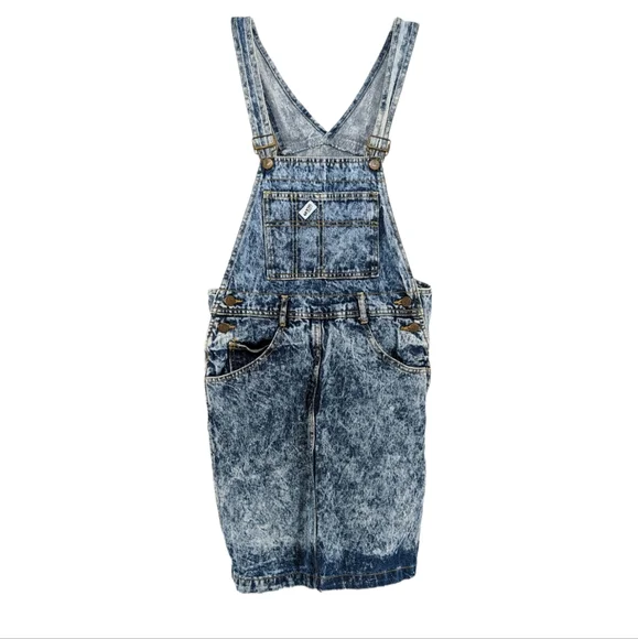 Guess George Marciano VINTAGE 90s Y2K Acid Wash Denim Overall Dress Size 2 - Picture 2 of 11